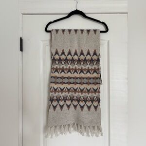 J. Crew Wool Blend Knit Scarf in Neutral Tones